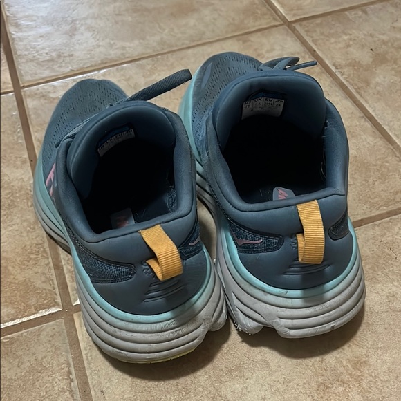 Hoka Blue and Pink Athletic Shoes with Maximalist Cushioning - Picture 4 of 6